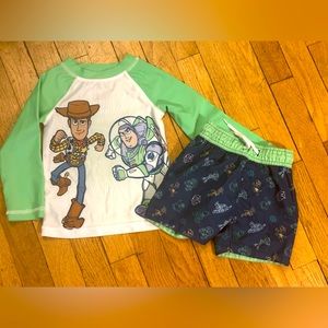 Disney 2T Rashguard & swim trunks.